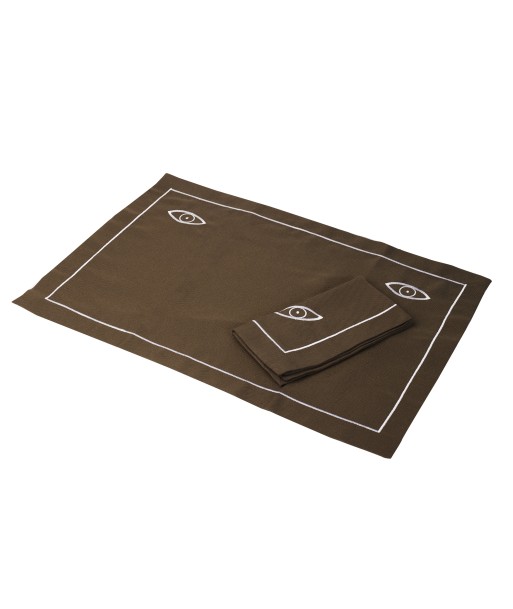 Set de Table & Serviette Oeil 40x60 & rond de serviette Pour