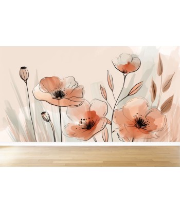 Jardin de Coquelicots – Panoramique aux Tons Pastels offre 