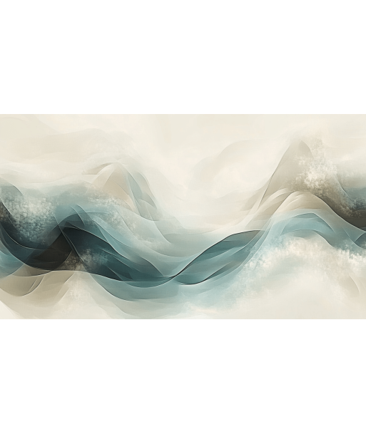 Abstraction Océane : Papier Peint Vagues en Aquarelle online