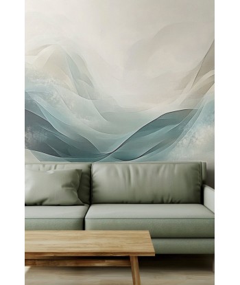 Abstraction Océane : Papier Peint Vagues en Aquarelle online